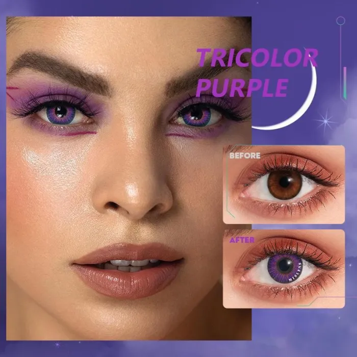 ��U.S Warehouse��1-Day Tricolor purple Daily Contact Lenses(5 Pairs)