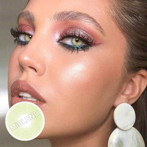 ��LENSPOEM��Polar Lights Yellow Green Prescrition Colored Contact Lenses