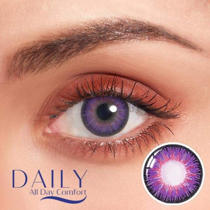 ��LENSPOEM��tricolor purple Daily Contatc Lenses