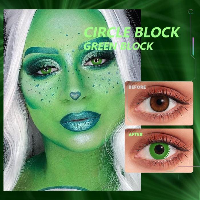 ��U.S Warehouse��Circle Block Green Block  Contact Lenses