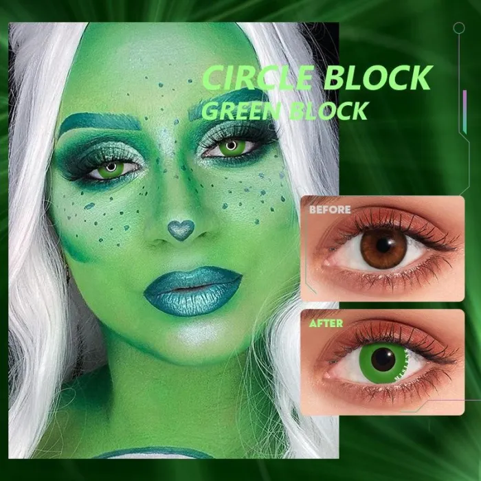 ��U.S Warehouse��Circle Block Green Block  Contact Lenses