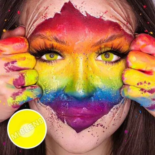 ��U.S Warehouse��Circle Block Yellow Block  Contact Lenses
