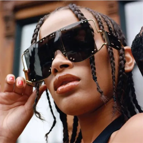 ��LENSPOEM��Fashion Oversize Square Sunglasses