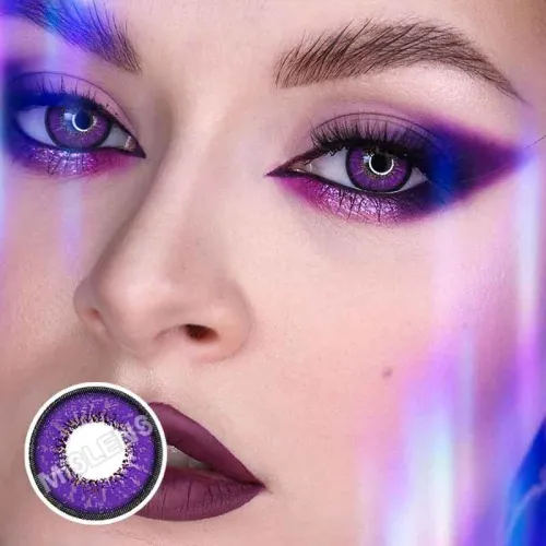 ��U.S Warehouse��Love Words purple Contact Lenses