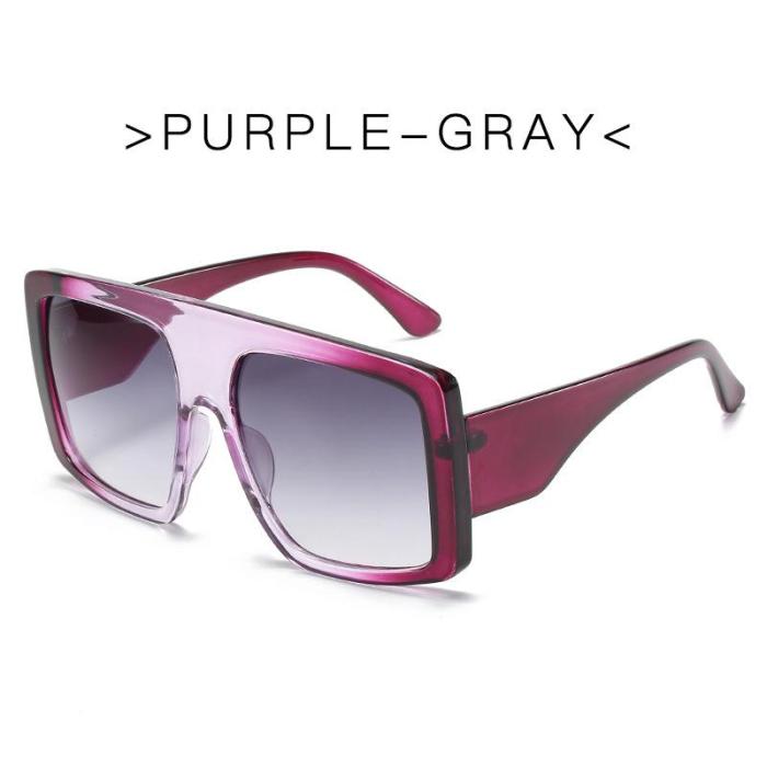 ��LENSPOEM��Large Frame Gradient Color Personalized Sunglasses