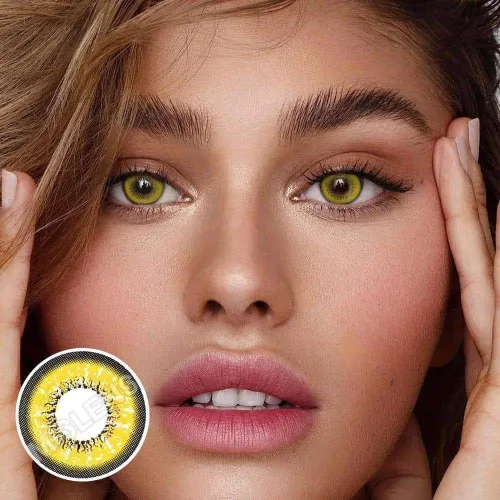 ��LENSPOEM��Love Words Yellow Colored Contact Lenses
