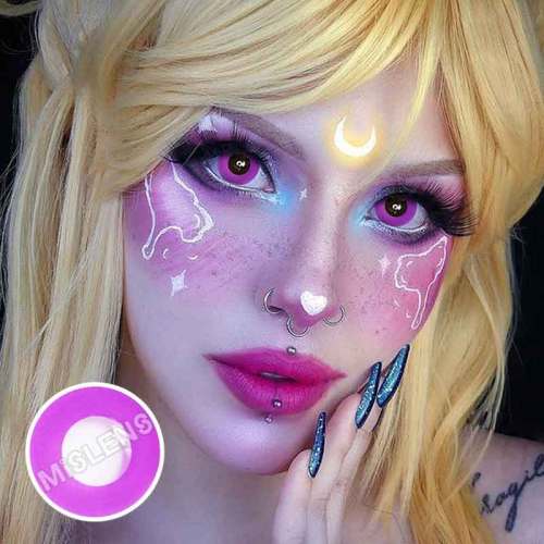 ��U.S Warehouse��Circle Block Grey violet block  Contact Lenses