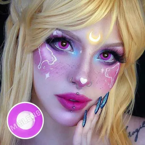 ��U.S Warehouse��Circle Block Grey violet block  Contact Lenses