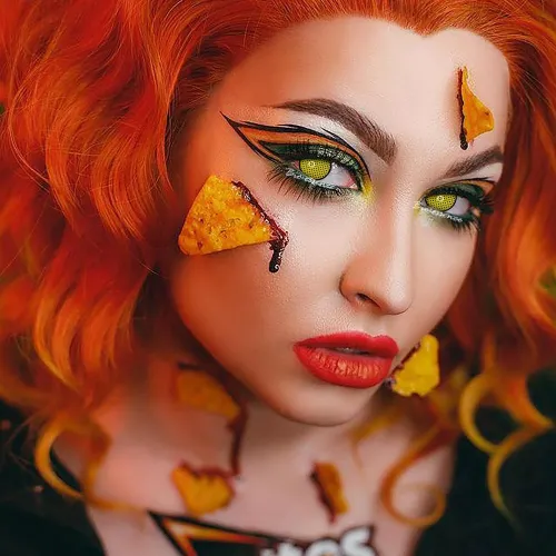 ��LENSPOEM��Yellow Mesh Halloween Contact Lenses