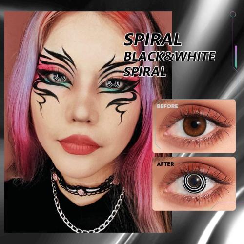 ��U.S Warehouse��Black&White Spiral Contact Lenses