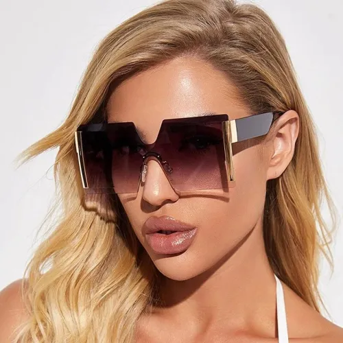 ��LENSPOEM��Frameless Oversize Sunglasses