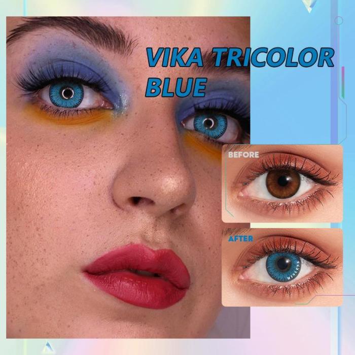 ��U.S Warehouse��1-Day Tricolor Blue Daily Contact Lenses(5 Pairs)