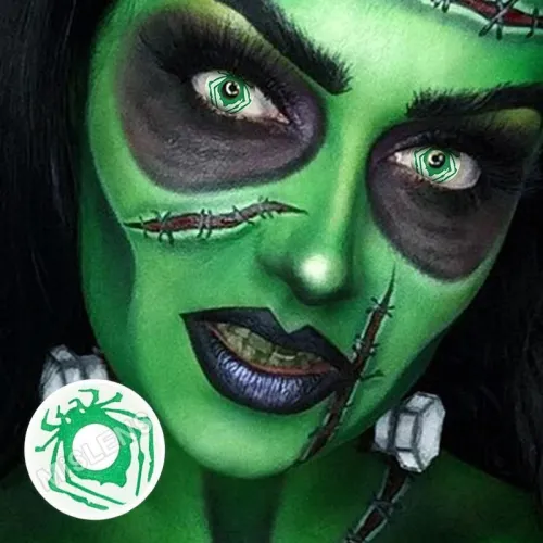 ��U.S Warehouse��Green Spider Contact Lenses