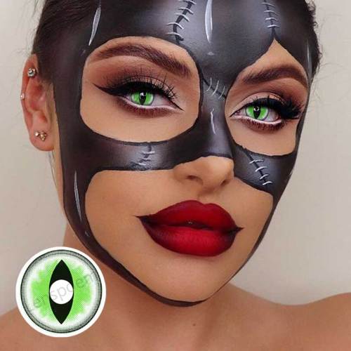 ��LENSPOEM��Sexy Cat Eye Green  Halloween Contact Lenses