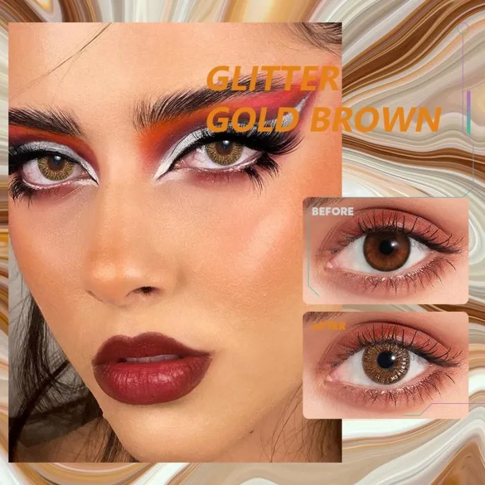 ��U.S Warehouse��1-Day Gold brown Daily Contact Lenses(5 Pairs)