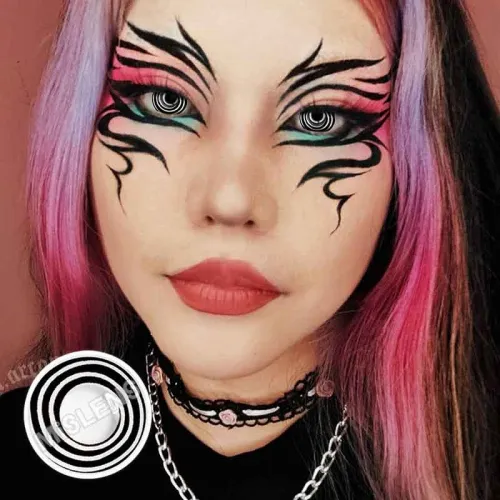 ��U.S Warehouse��Black&White Spiral Contact Lenses