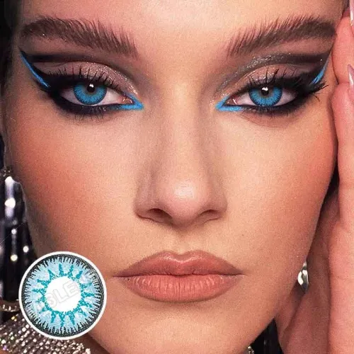 ��U.S Warehouse��Vika tricolor blue Contact Lenses