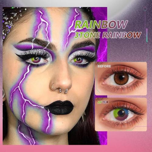 ��U.S Warehouse��3Tone Rainbow Contact Lenses