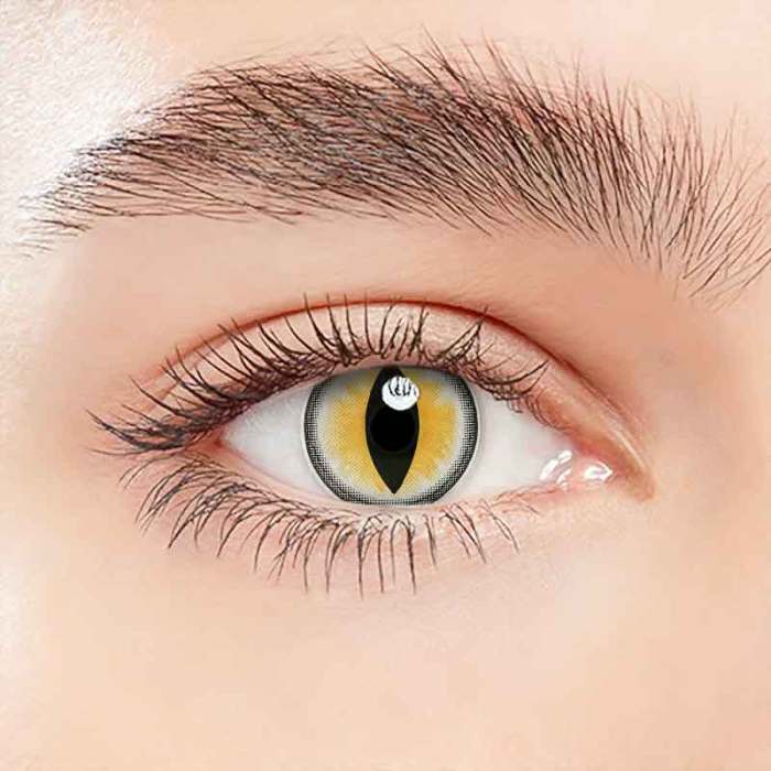 ��LENSPOEM��Sexy Cat Eye Yellow  Halloween Contact Lenses