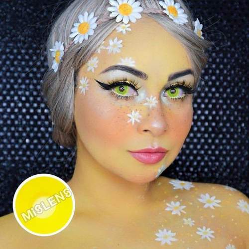 ��LENSPOEM��Yellow Block Crazy Contact Lenses