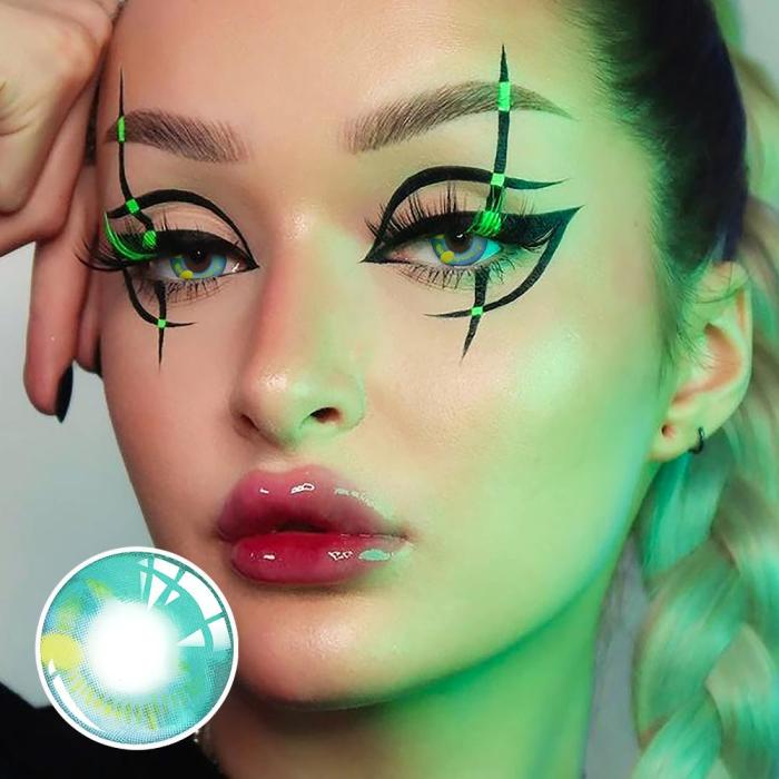 ��LESPOEM��Anime Green Crazy Colored Contact Lenses