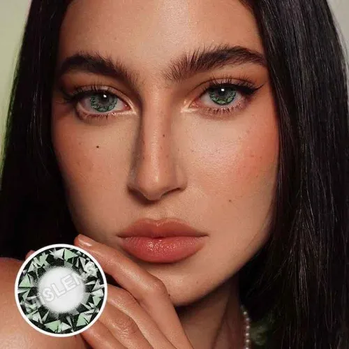��U.S Warehouse��Diamonds Green Contact Lenses
