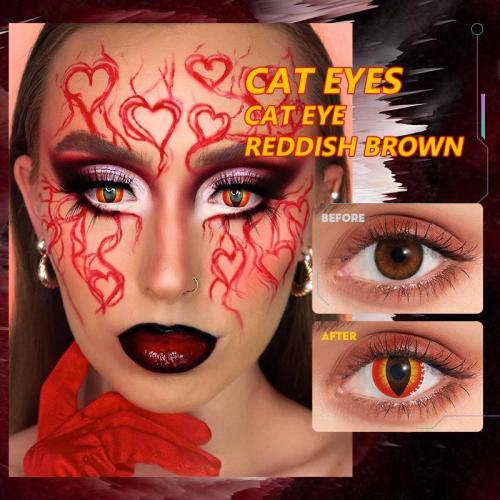 ��U.S Warehouse��Cat Eye Reddish brown Contact Lenses