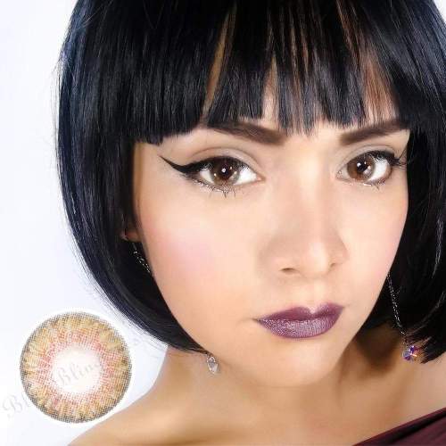 ��LENSPOEM��Three Tone Honey  Brown Colored Contact Lenses