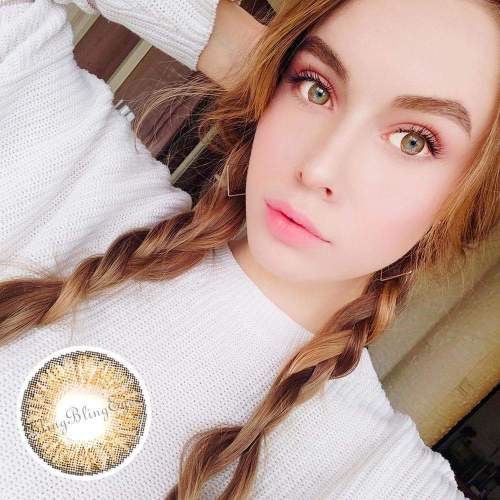 ��LENSPOEM��Three Tone Hazel Brown Colored Contact Lenses