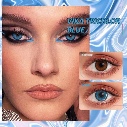 ��U.S Warehouse��Vika tricolor blue Contact Lenses