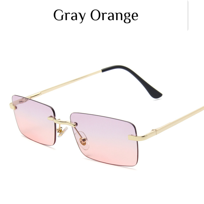 ��LENSPOEM��Rimless square marine sunglasses