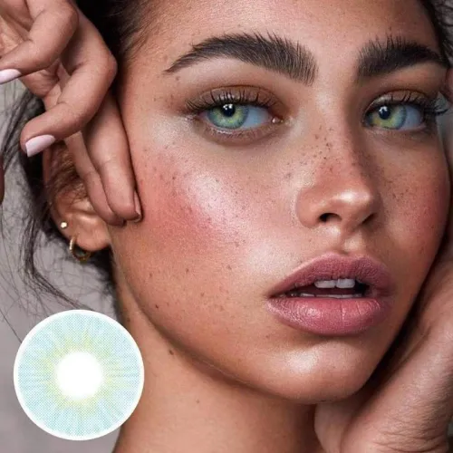 ��LENSPOEM��Honolulu Ocean Blue Prescription Colored Contact Lenses
