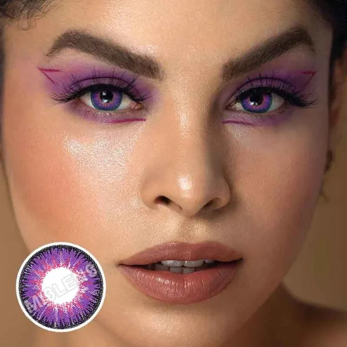 ��U.S Warehouse��1-Day Tricolor purple Daily Contact Lenses(5 Pairs)