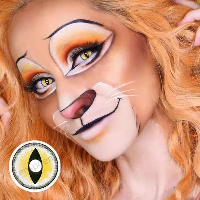 ��LENSPOEM��Sexy Cat Eye Yellow  Halloween Contact Lenses
