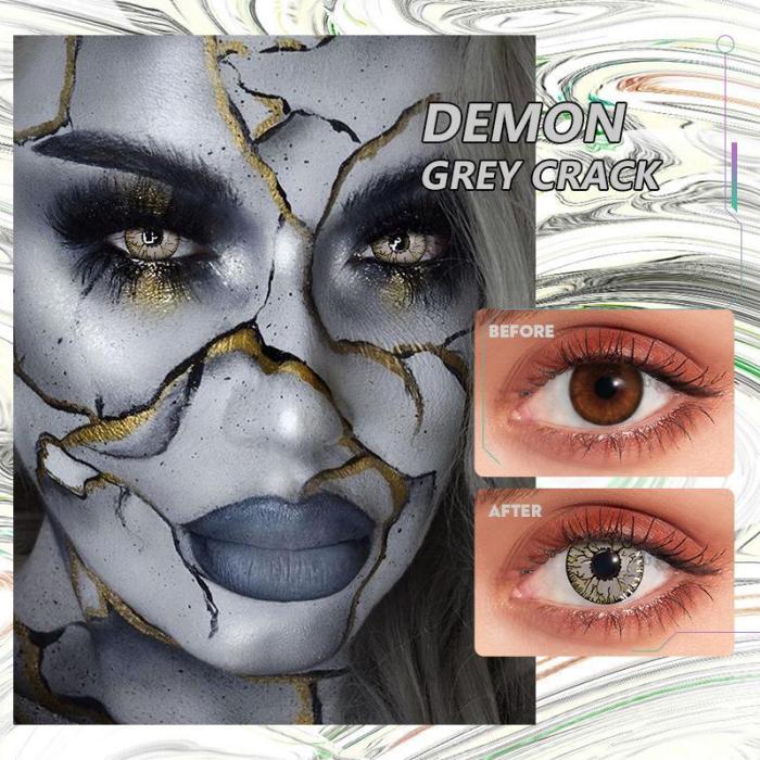 ��U.S Warehouse��Demon Grey crack Contact Lenses