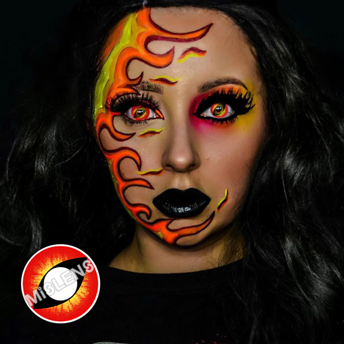 ��LENSPOEM��Cat Eye Reddish Brown Halloween Contact Lenses
