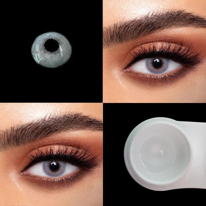��US Warehouse��Lemon Greyish Snow Flake White Colored Contact Lenses Yearly