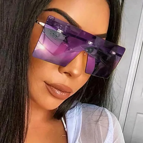 ��LENSPOEM��Fashion Oversize Square Sunglasses