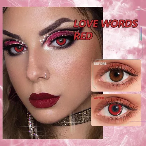 ��U.S Warehouse��Love Words purple Contact Lenses
