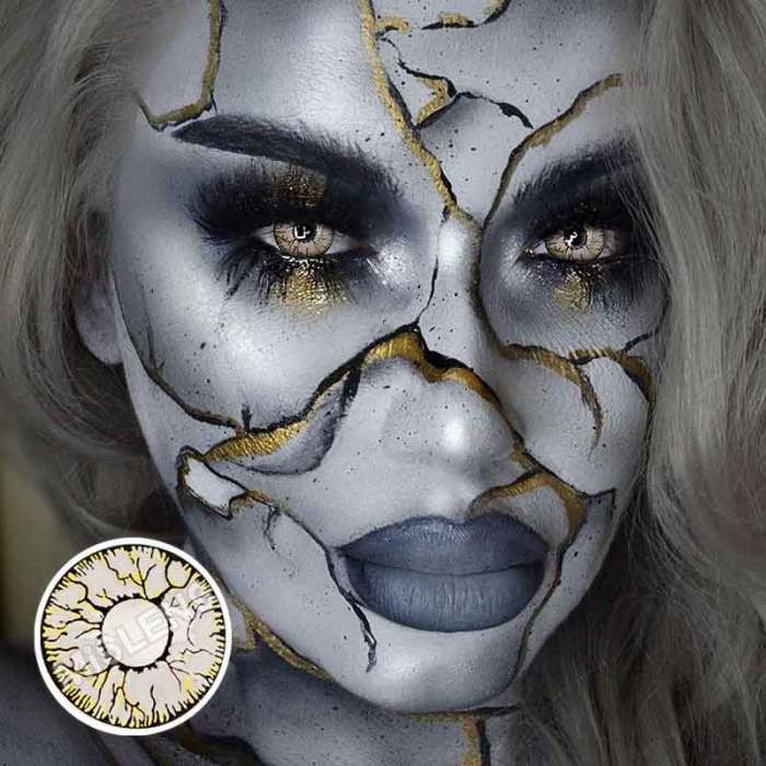 ��U.S Warehouse��Demon Grey crack Contact Lenses