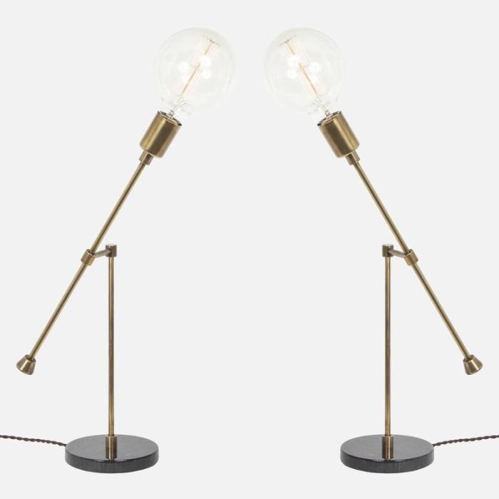 Counterbalance Bare Bulb Table Lamp