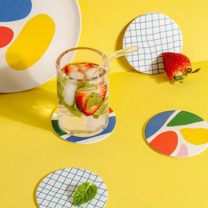 Abstract Bamboo Coasters