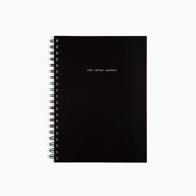 Black Daily Weekly Monthly Planner