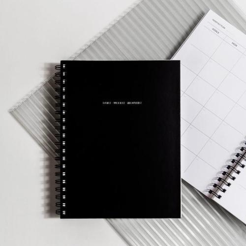 Black Daily Weekly Monthly Planner