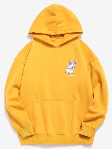 Cigarettes Printed Hip Hop Style Hoodie - Black