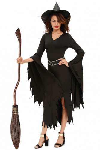 All Black Gothic Witch Halloween Costume