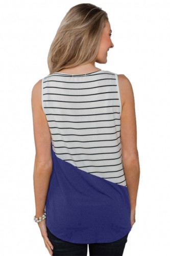 Blue Time of Our Lives Striped Tank