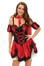 4pcs Miss Red Riding Hood Costume