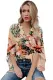 Apricot V Neck Floral Kimono Top