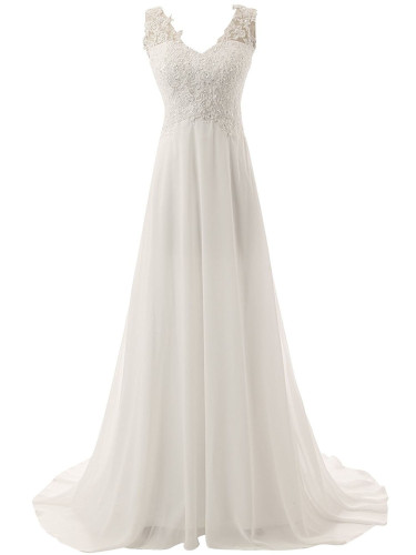 Ruolai Asa Bridal Women's Vintage Cap Sleeve Lace Wedding Dress A Line Evening Gown
